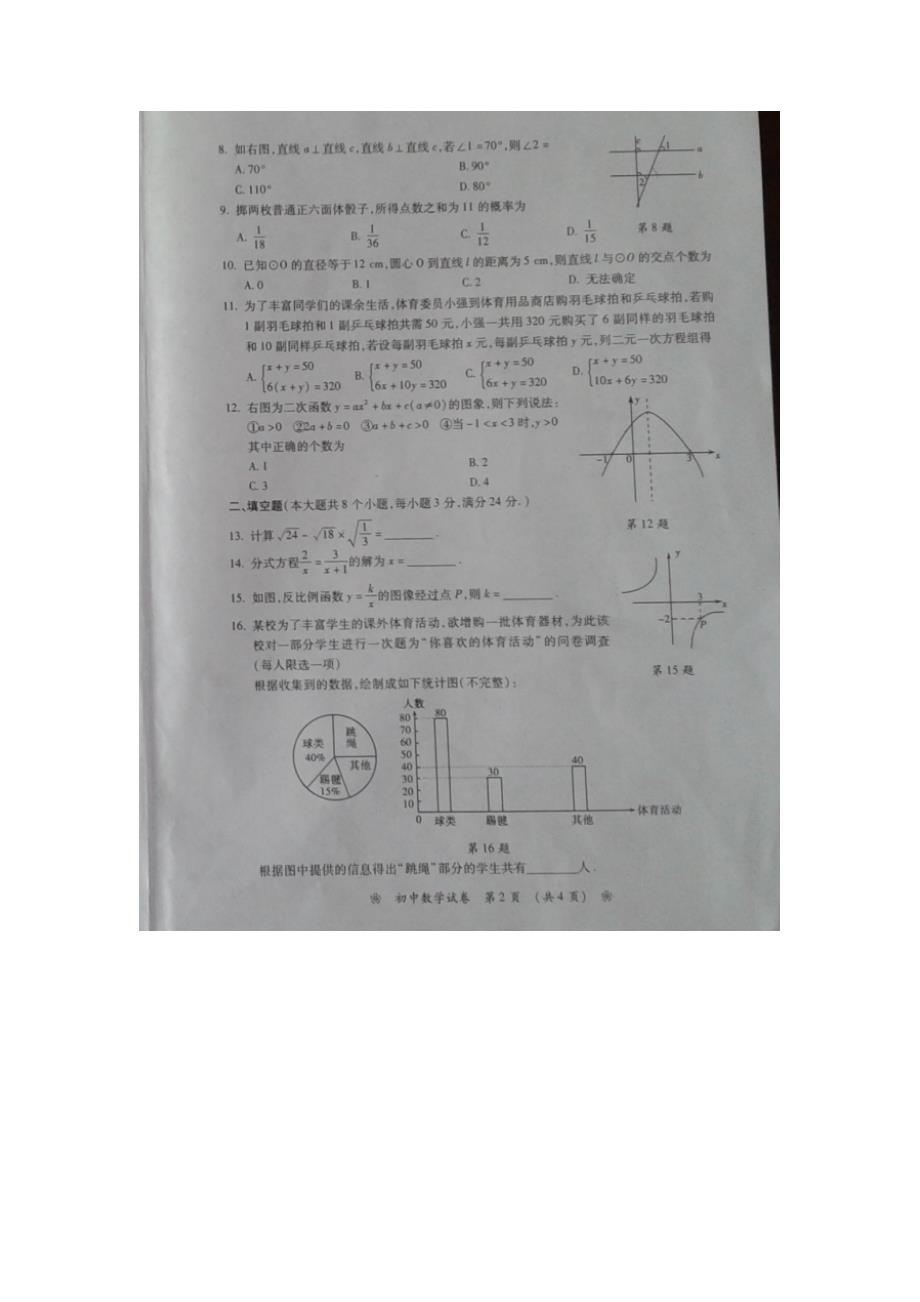 2012年衡阳市中考数学试题_第2页