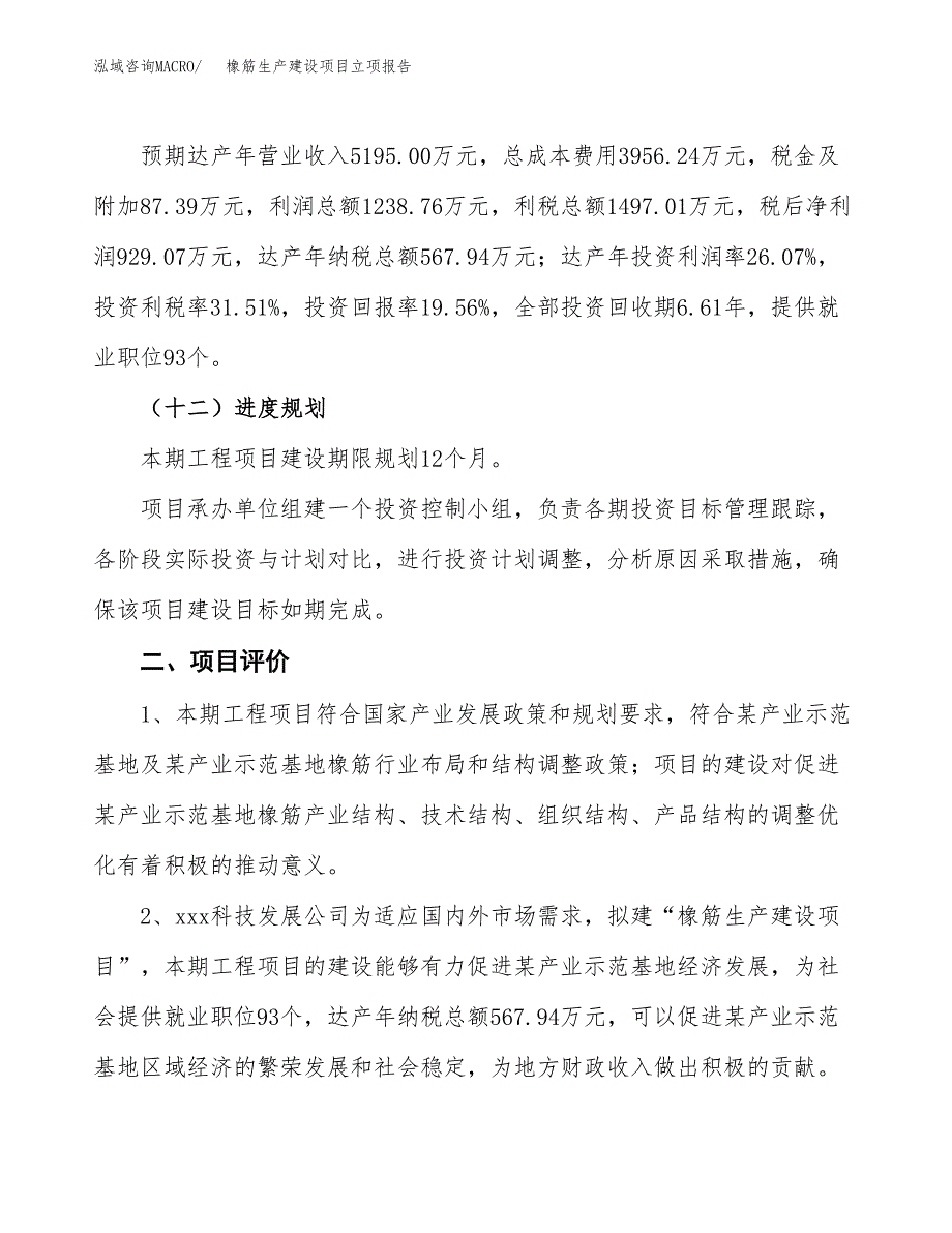 （模板）橡筋生产建设项目立项报告_第4页