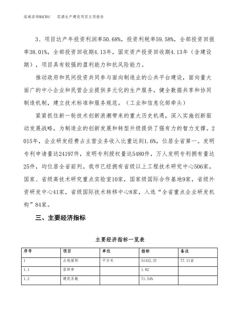 （模板）花洒生产建设项目立项报告_第5页