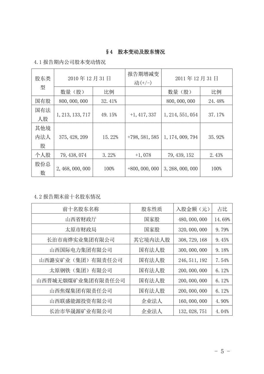 晋商银行2011年年度报告_第5页