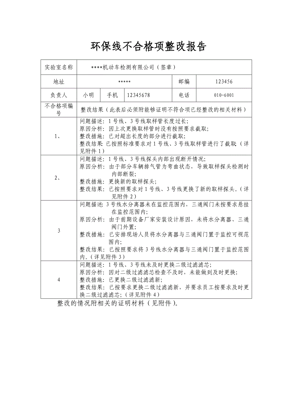 机动车检测站整改报告模板_第2页