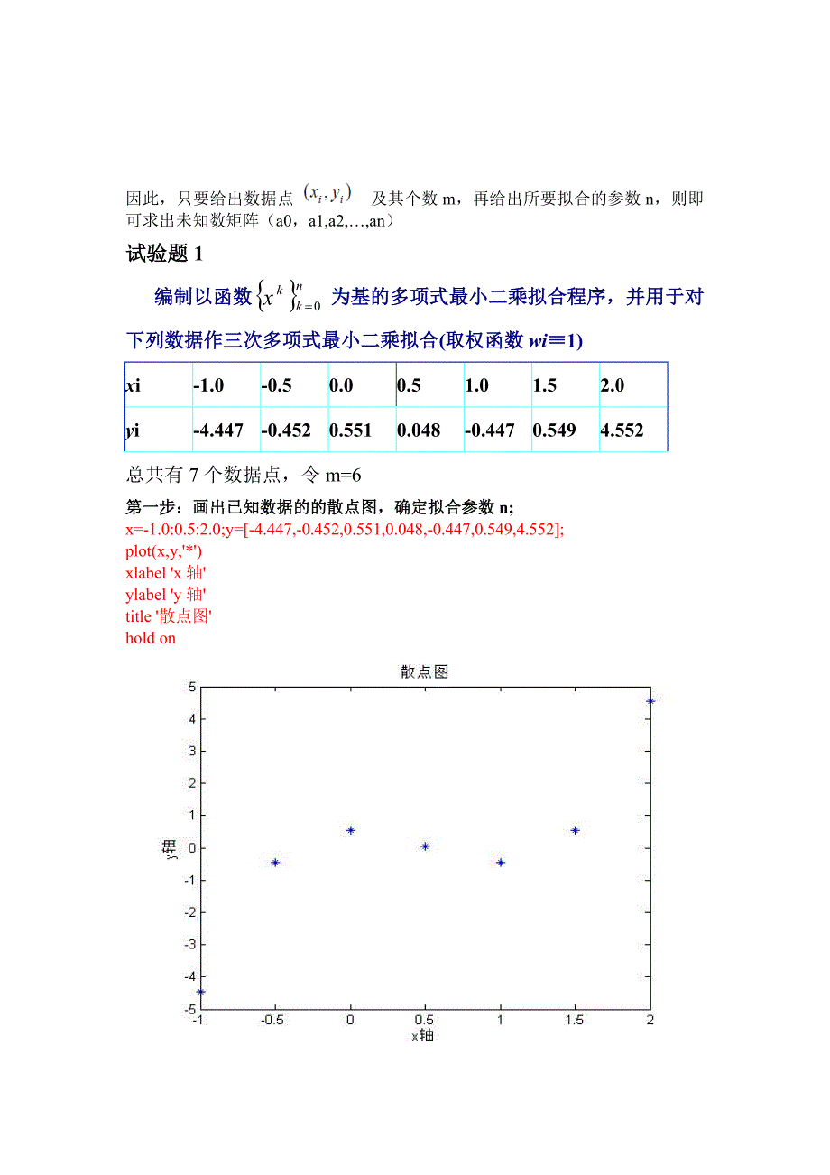 最小二乘法的多项式拟合(matlab实现)_第2页