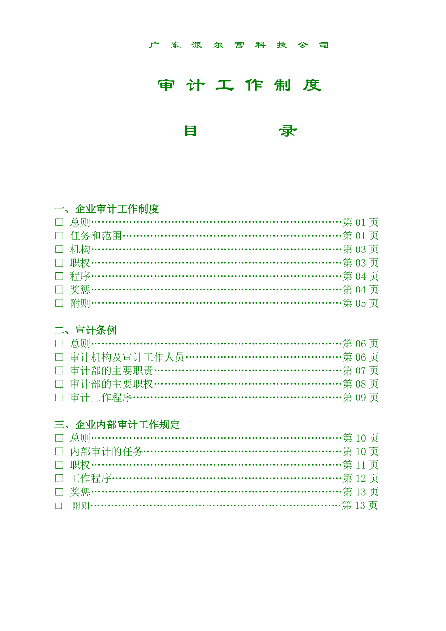 广东某公司审计工作制度_第1页