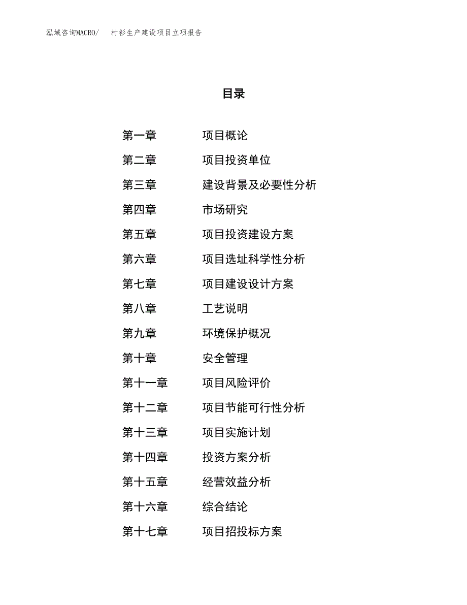 （模板）村衫生产建设项目立项报告_第1页