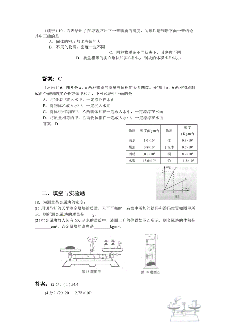 中考物理分类汇编之质量与密度_第2页