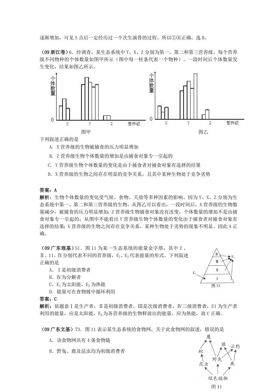 2009年高考生物试题分类汇编（分10大专题）2009年高考生物试题分类汇编——稳态与环境_第5页