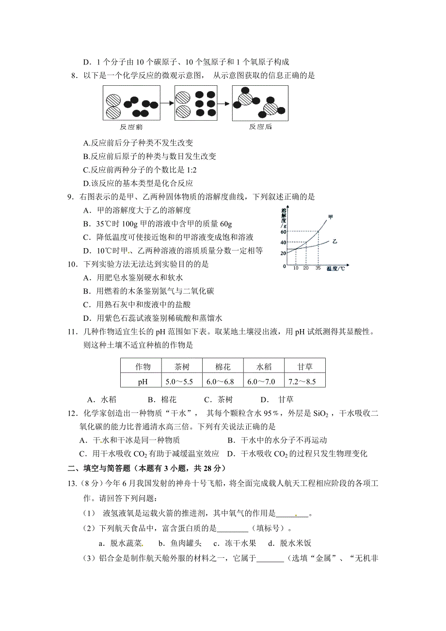 2013年泉州市中考化学试卷_第2页