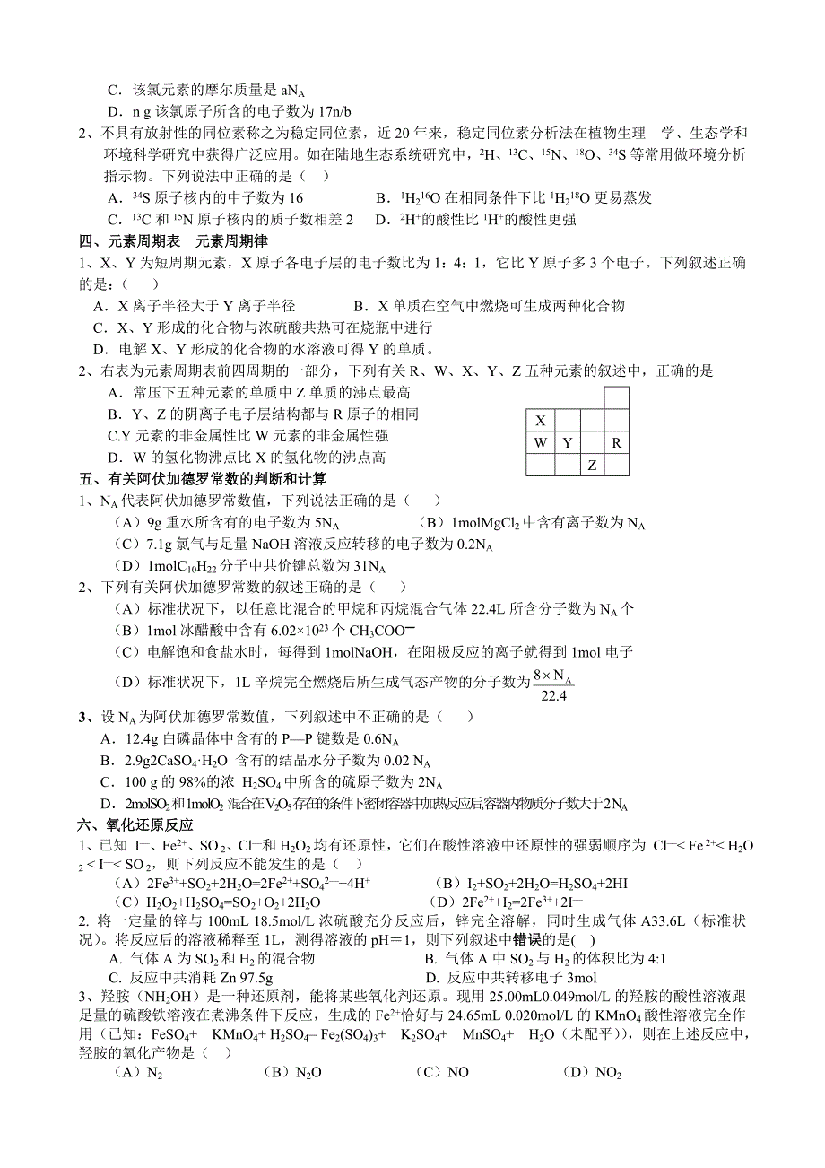 2009年高考热点化学选择题精选_第2页