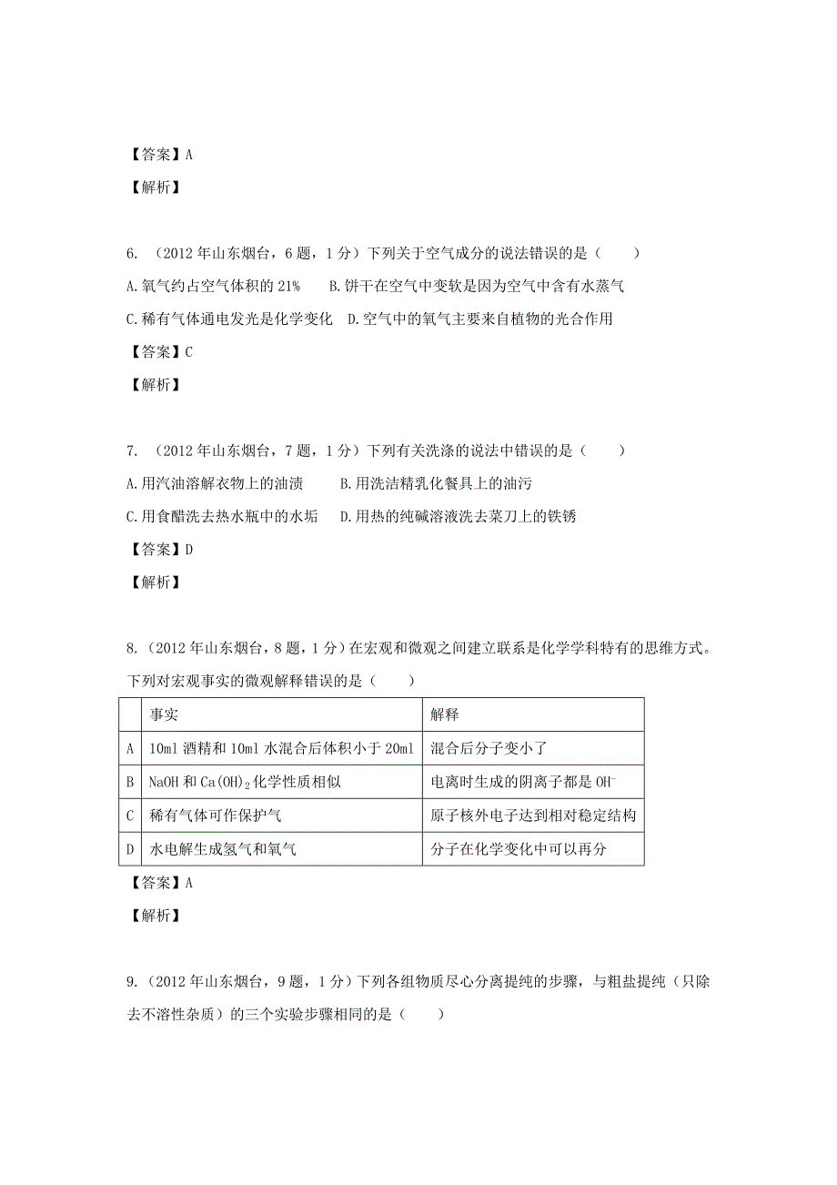 2012年烟台市中考化学试题_第3页