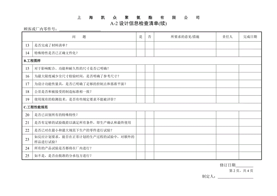 上海某聚氨酯有限公司apqp表单_第3页