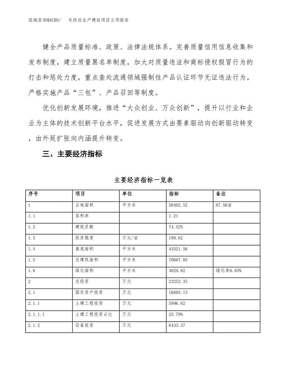 （模板）毛纺丝生产建设项目立项报告_第5页