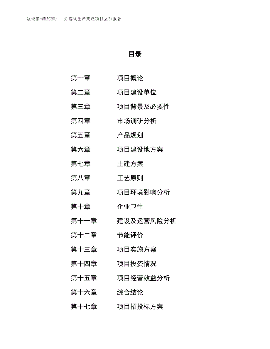 （模板）灯蕊绒生产建设项目立项报告_第1页