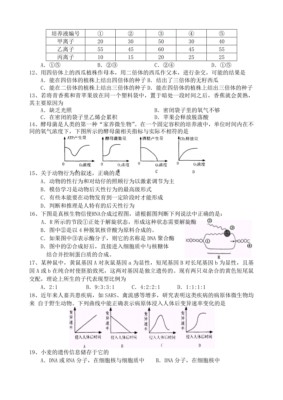 江苏省五校某届高考生物试卷_第4页