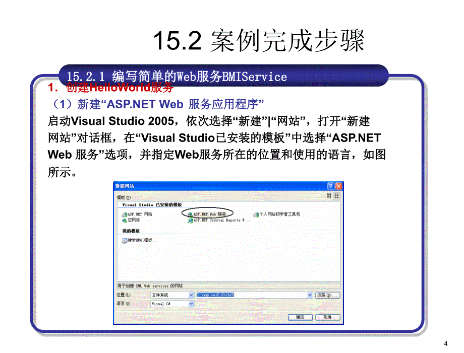 ASP.NET应用开发教程教学课件作者刘志成教学资源案例15使用Web服务制作天气查询系统课件_第4页