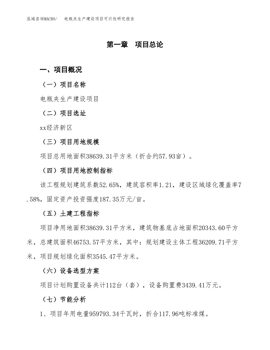 范文电瓶夹生产建设项目可行性研究报告_第3页