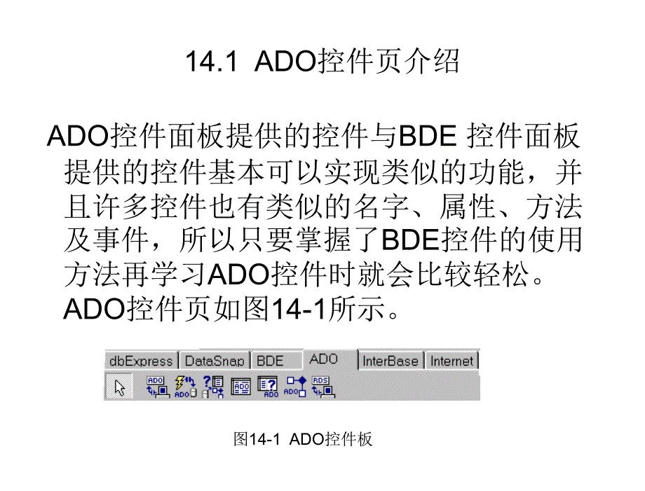 Delphi程序设计教程第2版教学课件作者刘瑞新第14章节ADO数据库开发基础课件_第4页