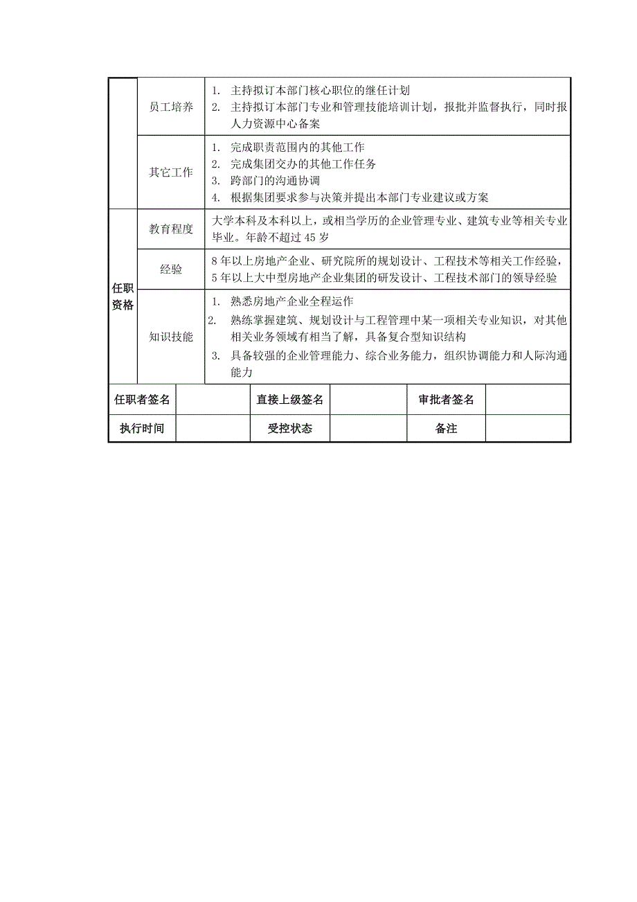 研发技术中心主任职位说明书_第2页