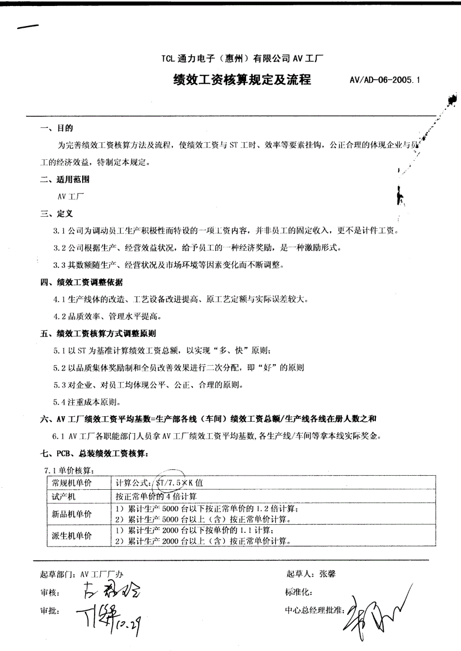 绩效工资核算规程与流程_第1页