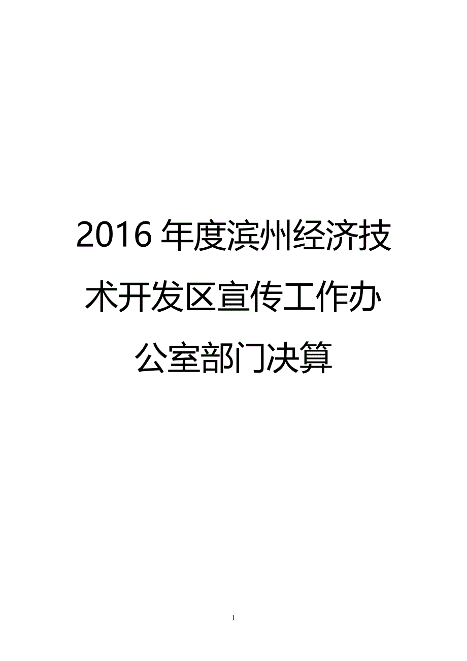 2016滨州经济技术开发区宣传工作办公室部门决算_第1页