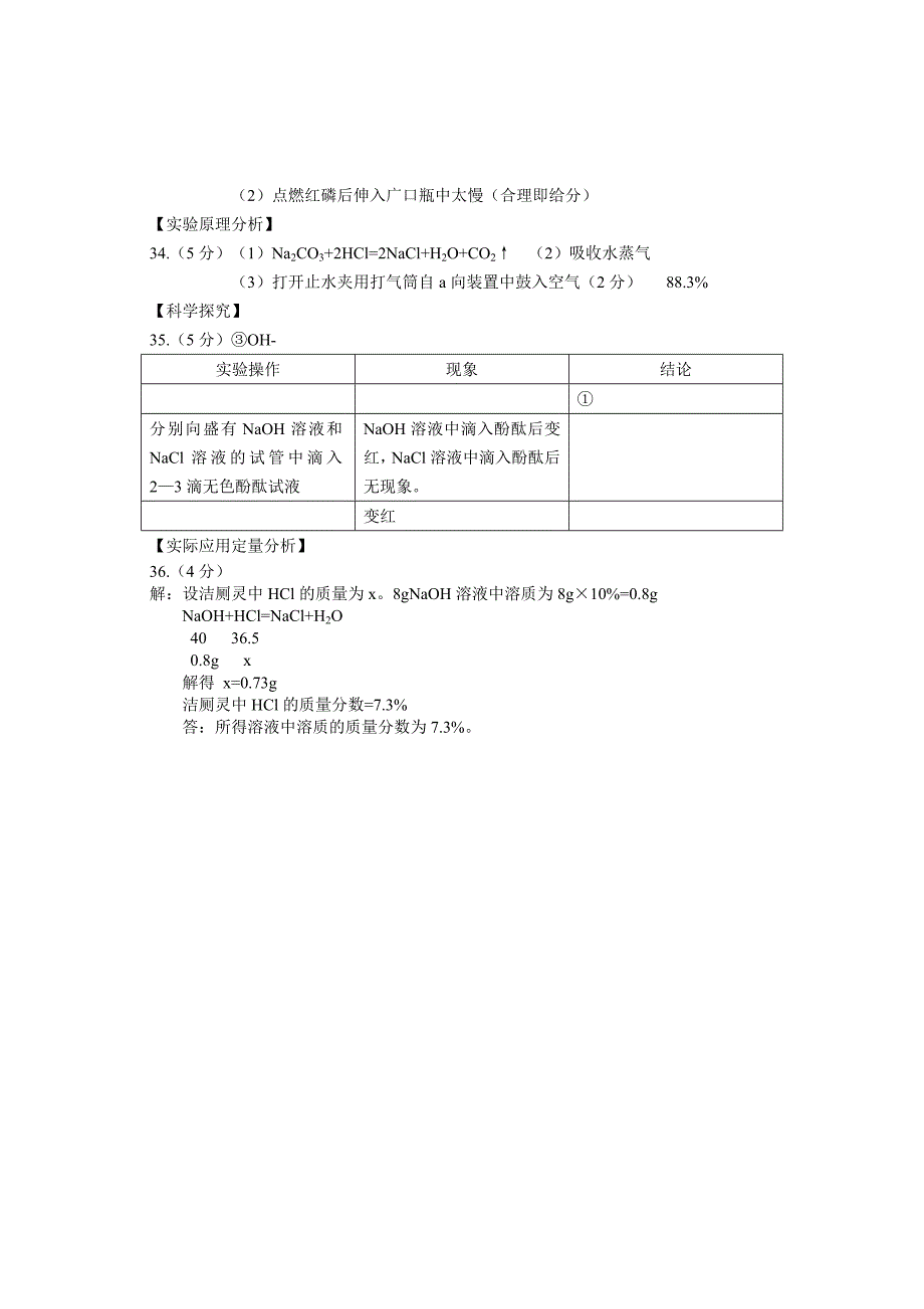 2015平谷区初三一模化学试题2015平谷区一模答案_第2页