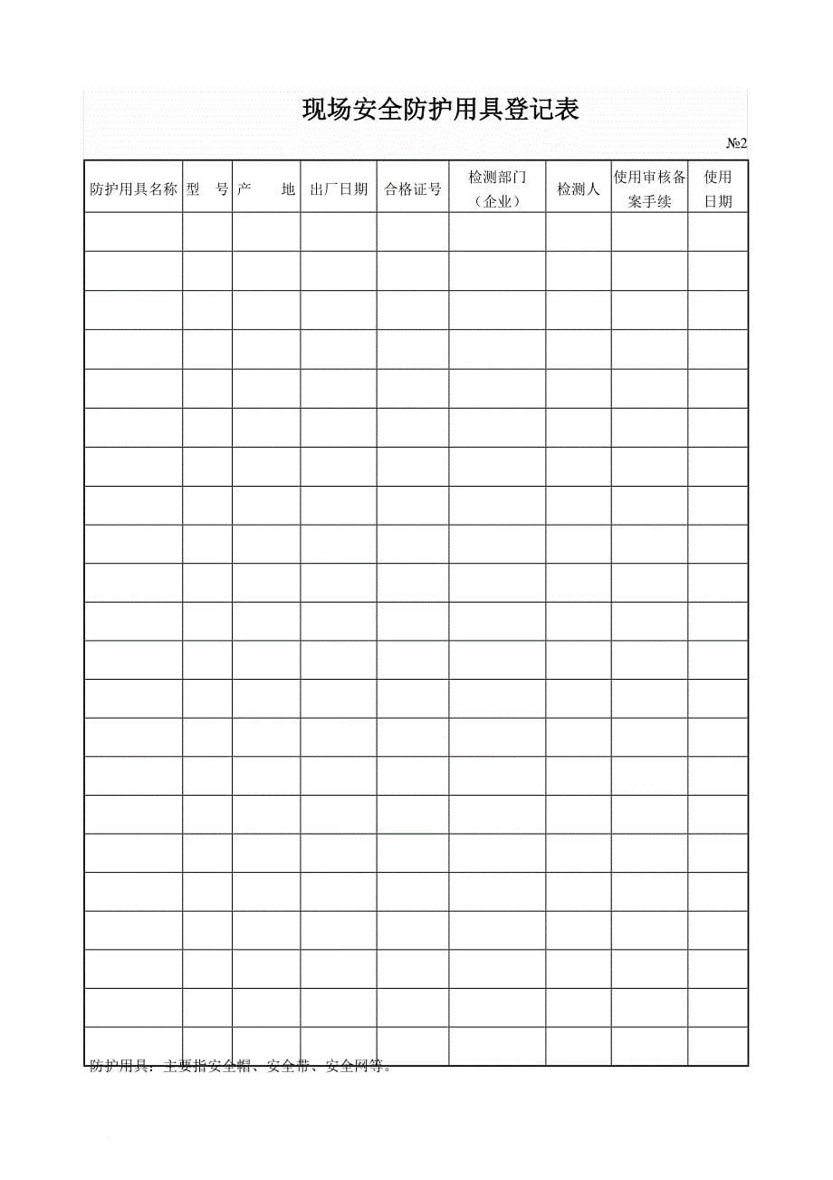 现场施工机械设备登记表汇编_第5页