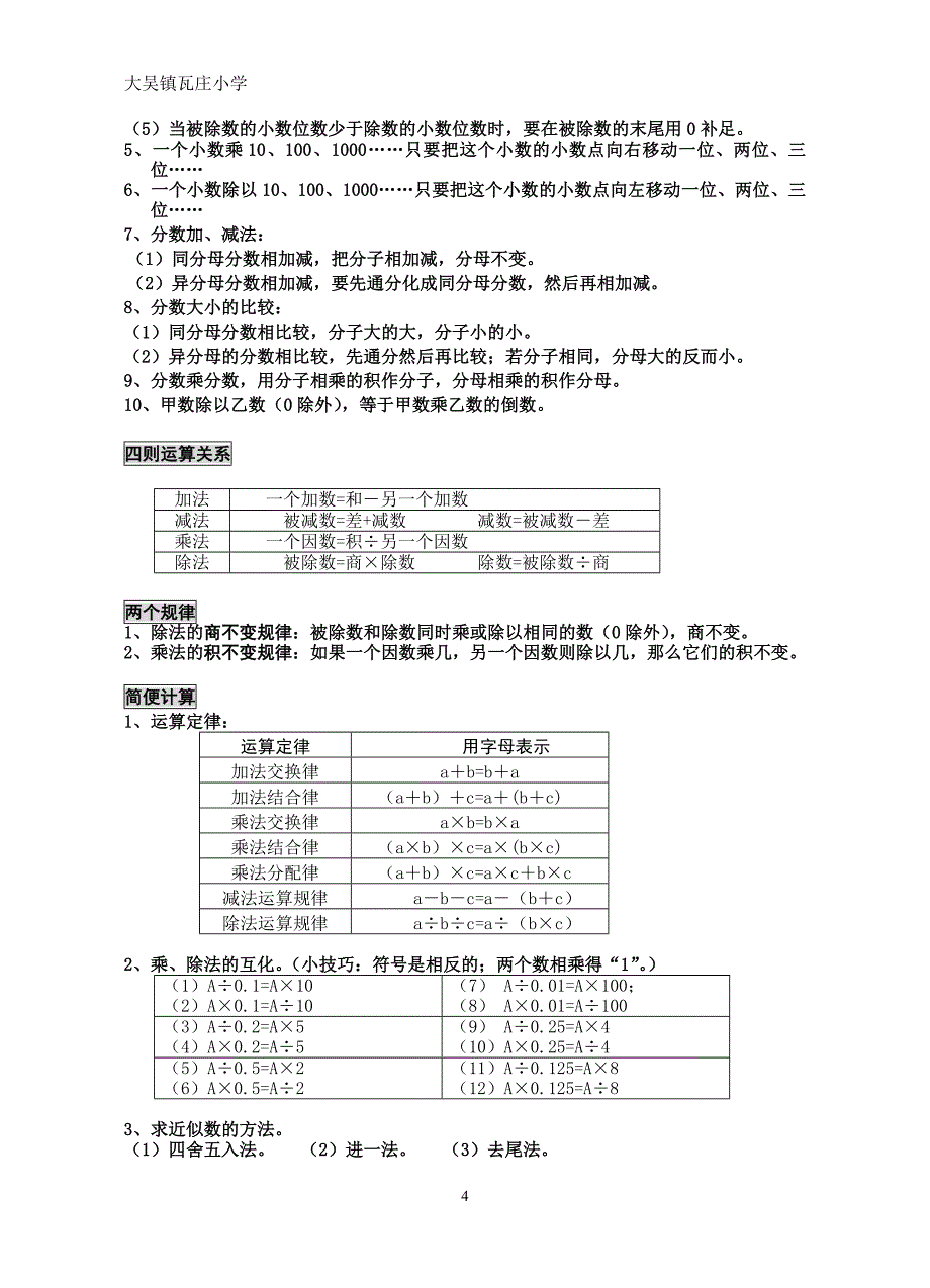 苏教版小学数学总复习基础知识(1)_第4页