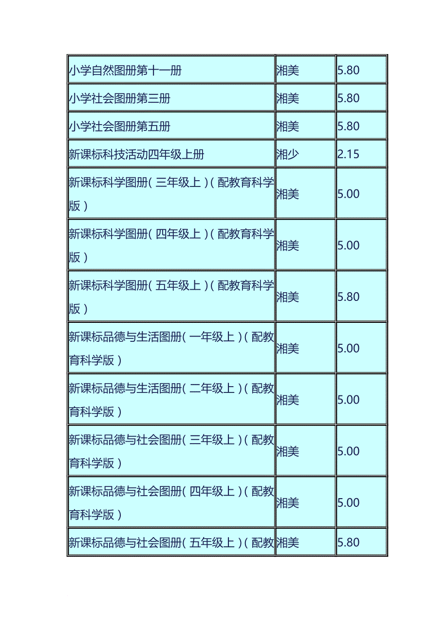 秋季中小学有关图册及教学用书价格表_第2页