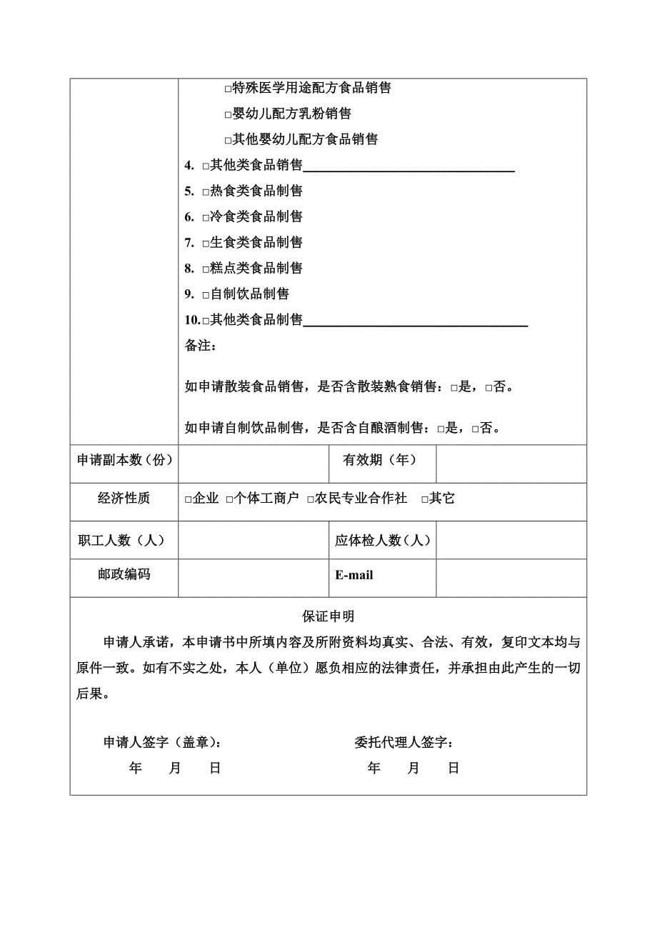 2016年最新《食品经营许可证》申请材料模板资料_第5页