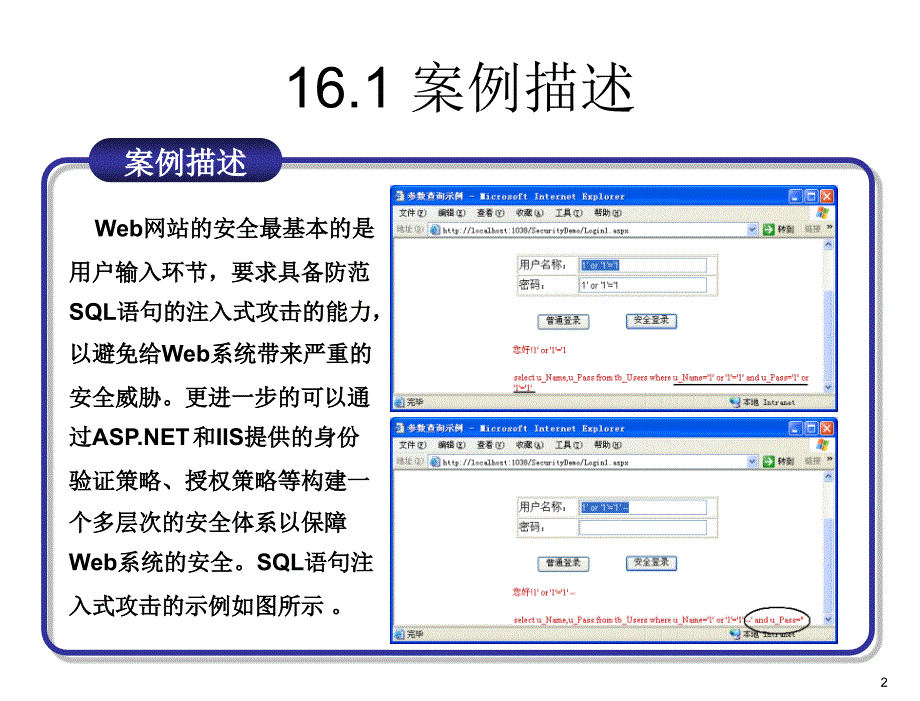 ASP.NET应用开发教程教学课件作者刘志成教学资源案例16Web系统安全和部署课件_第2页