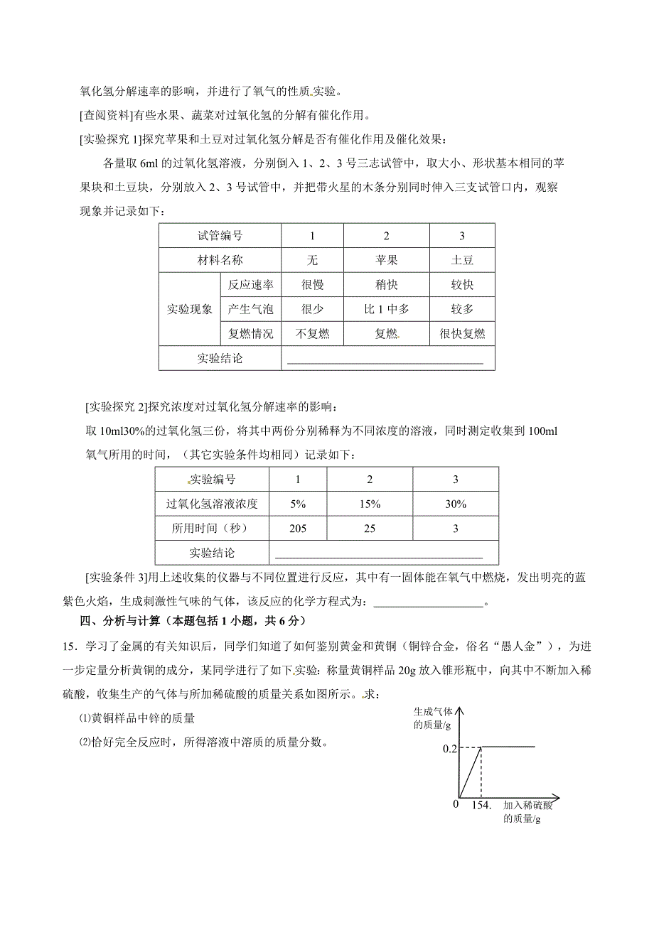 2015年菏泽市中考化学试卷有答案_第4页