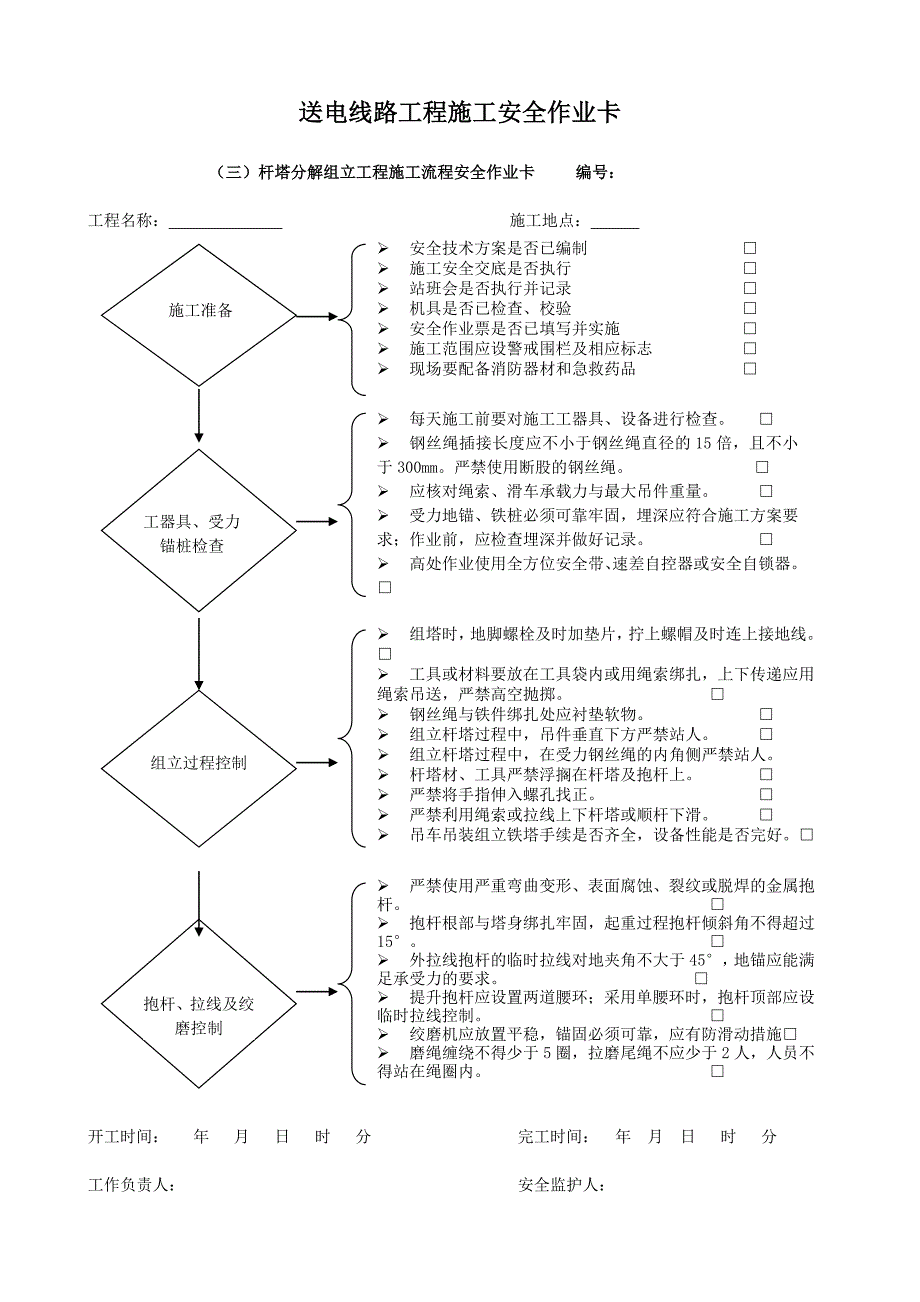 送电线路工程各工序施工安全作业卡_第3页