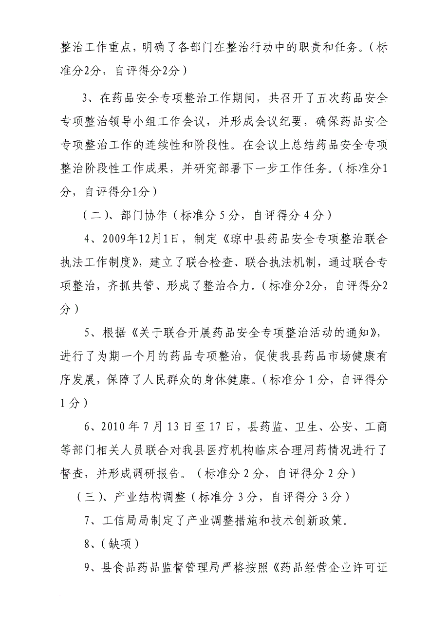 某县药品安全专项整治工作自查自评报告_第2页