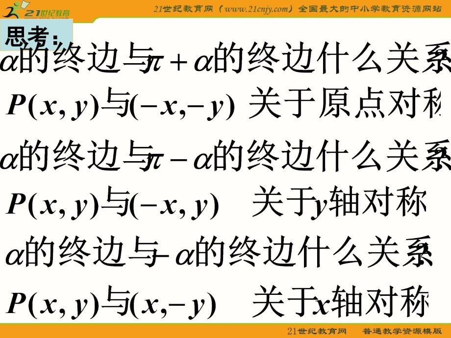 (新人教a版必修4)数学：1.3《三角函数的诱导公式》课件_第4页