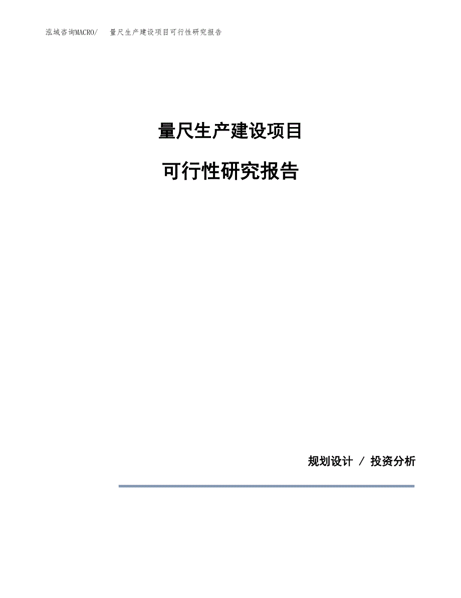 范文量尺生产建设项目可行性研究报告_第1页