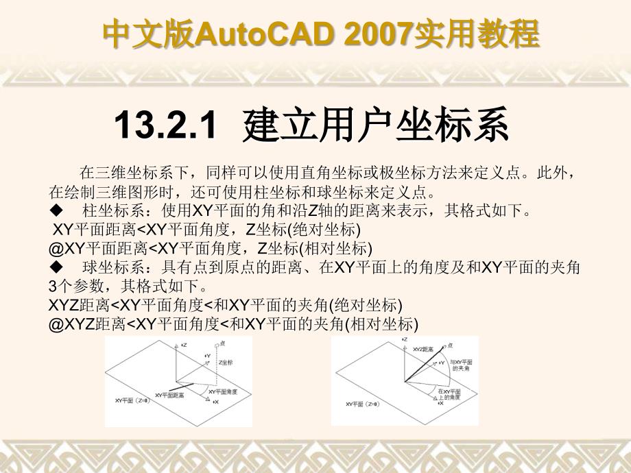 AutoCAD+2007课件第13章三维绘制基础与简单图形的绘制_第4页