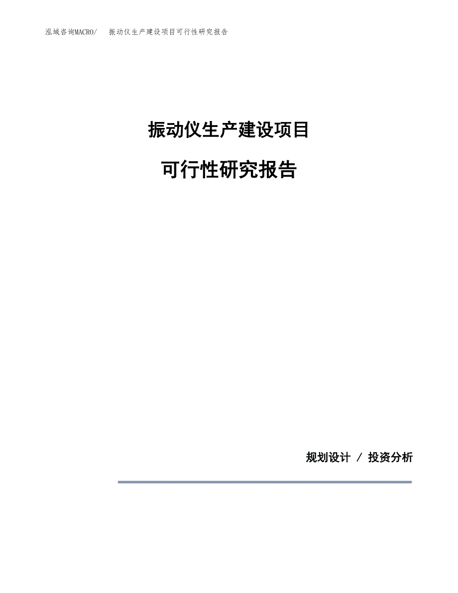 范文振动仪生产建设项目可行性研究报告_第1页