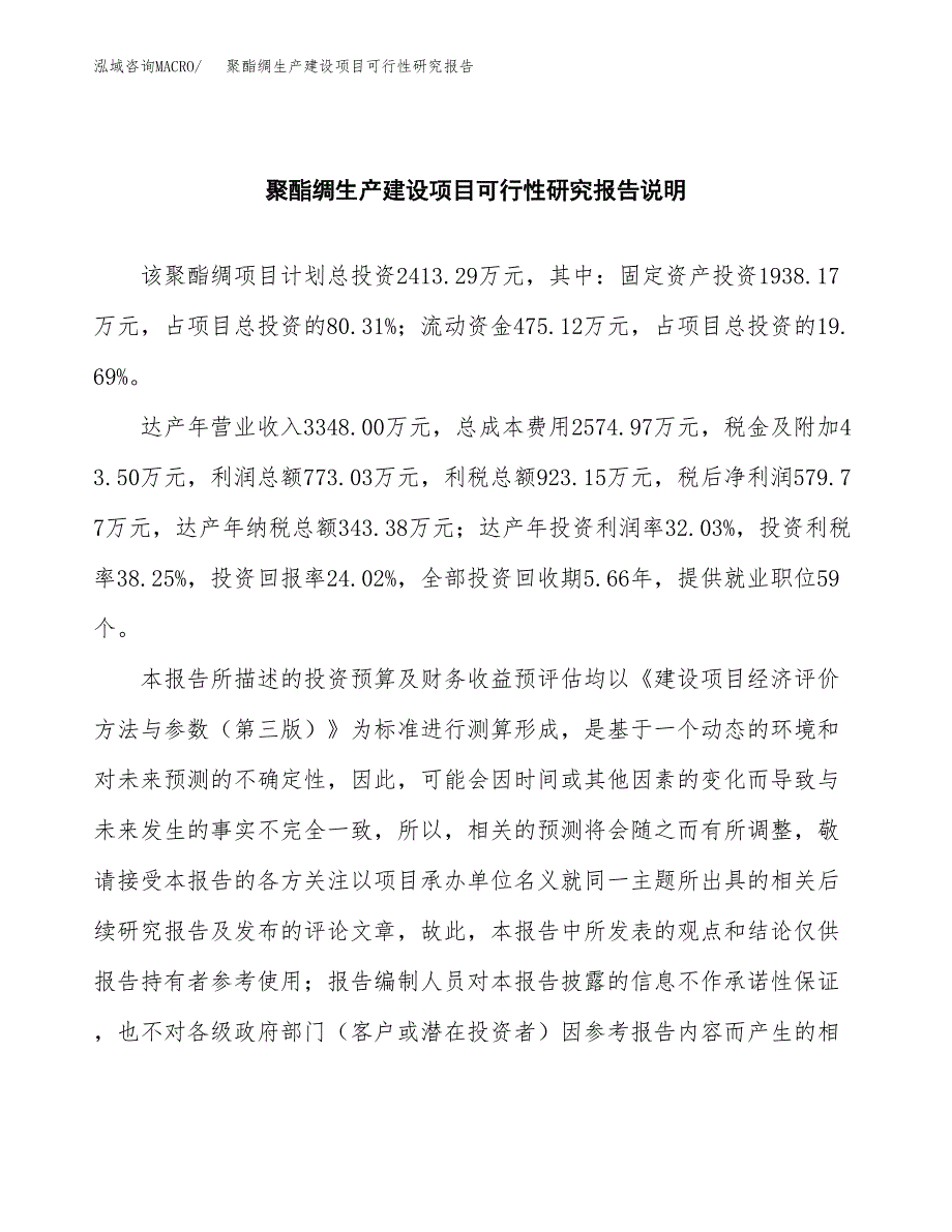 范文聚酯绸生产建设项目可行性研究报告_第2页