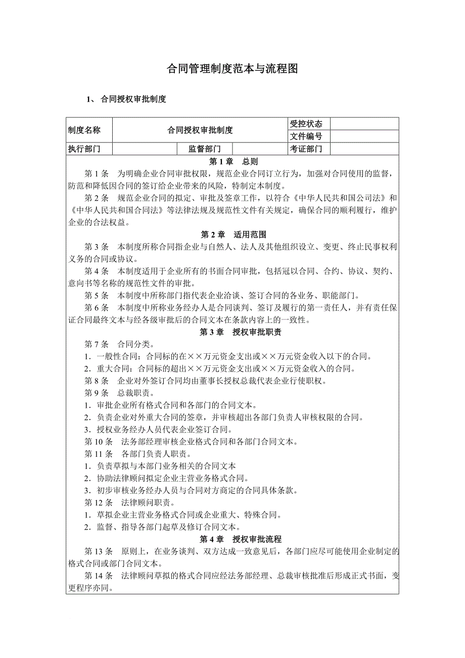 合同管理制度范本与流程图范文_第1页