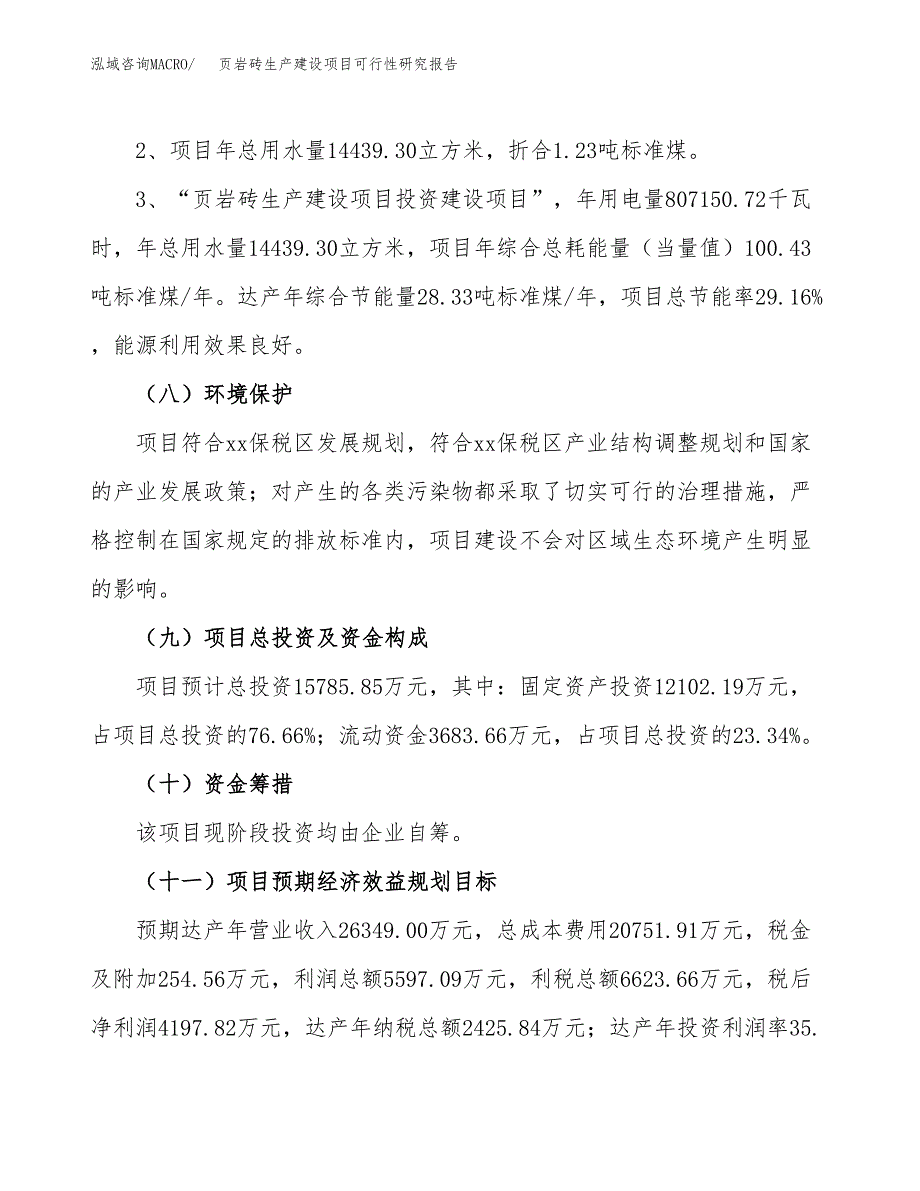 范文页岩砖生产建设项目可行性研究报告_第4页