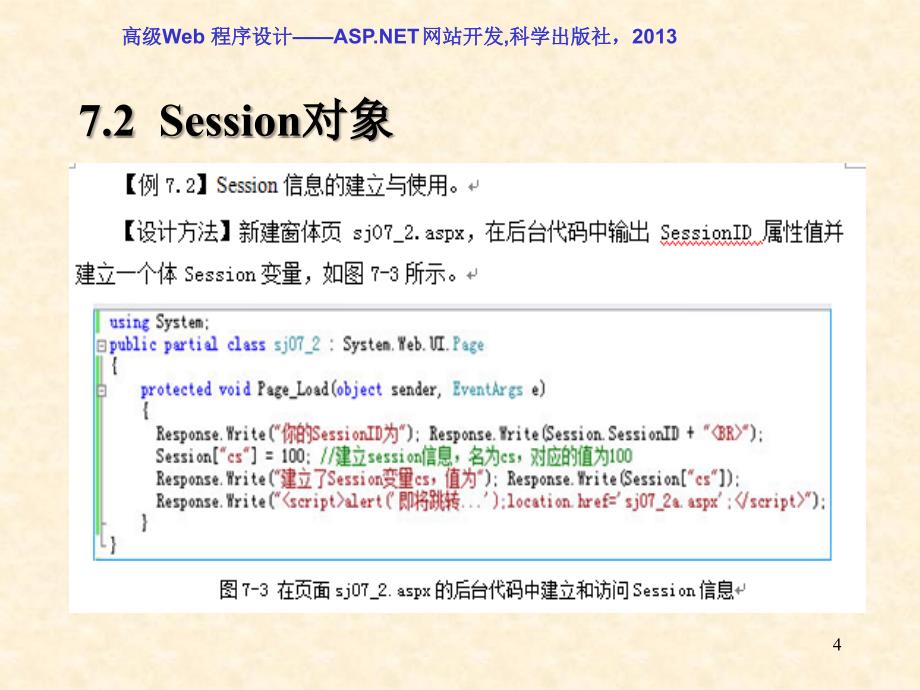 ASP.NET网站开发全部课件第7章ASP.NET其他内置对象与Http状态信息管理_第4页