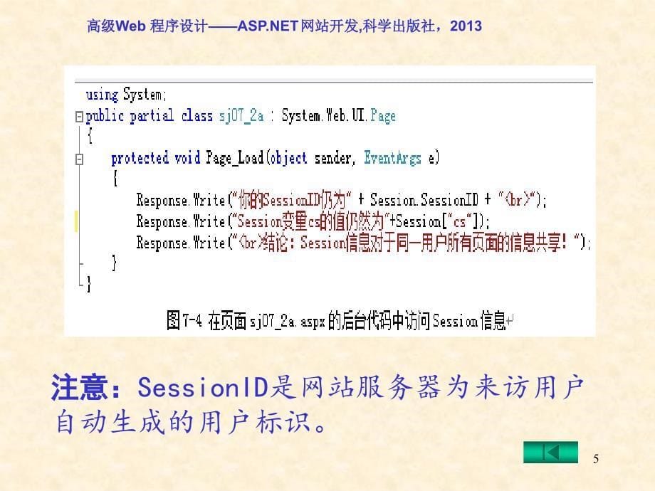 ASP.NET网站开发全部课件第7章ASP.NET其他内置对象与Http状态信息管理_第5页