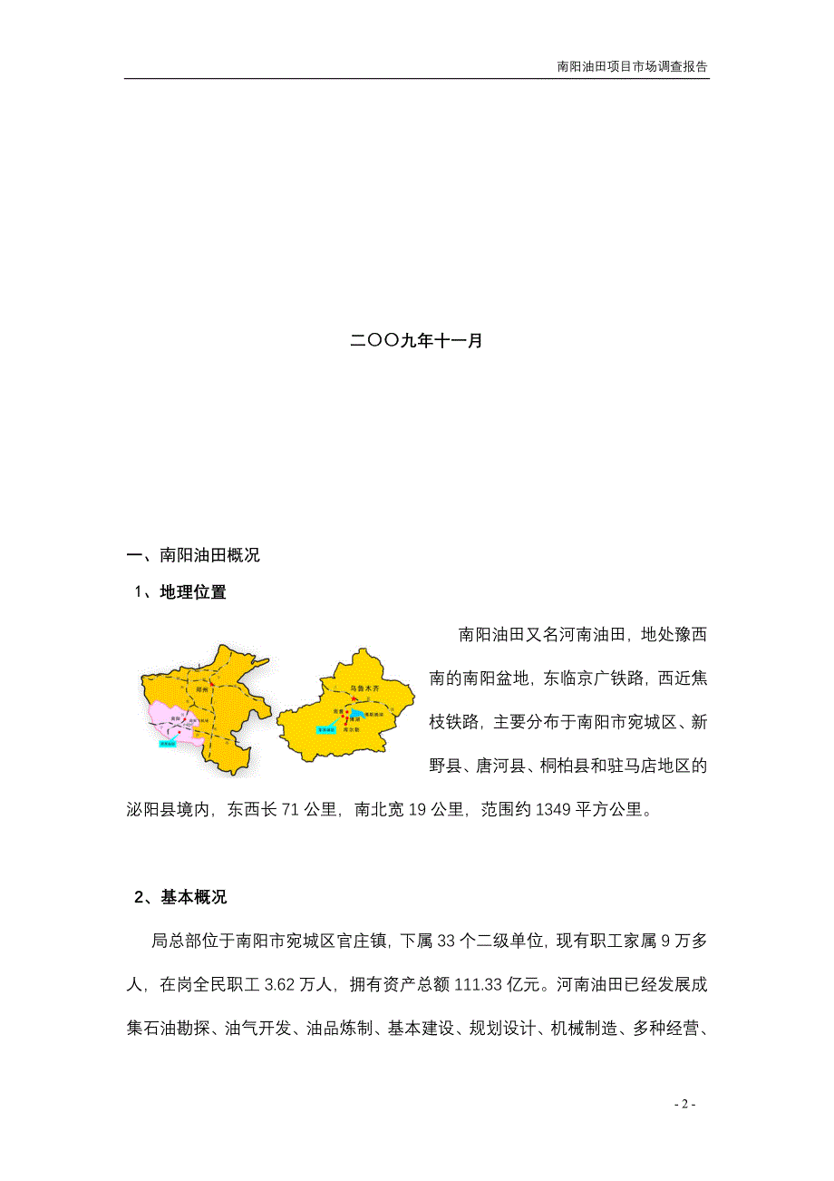 南阳油田项目市场调查报告200912041626386668(DOC)_第2页