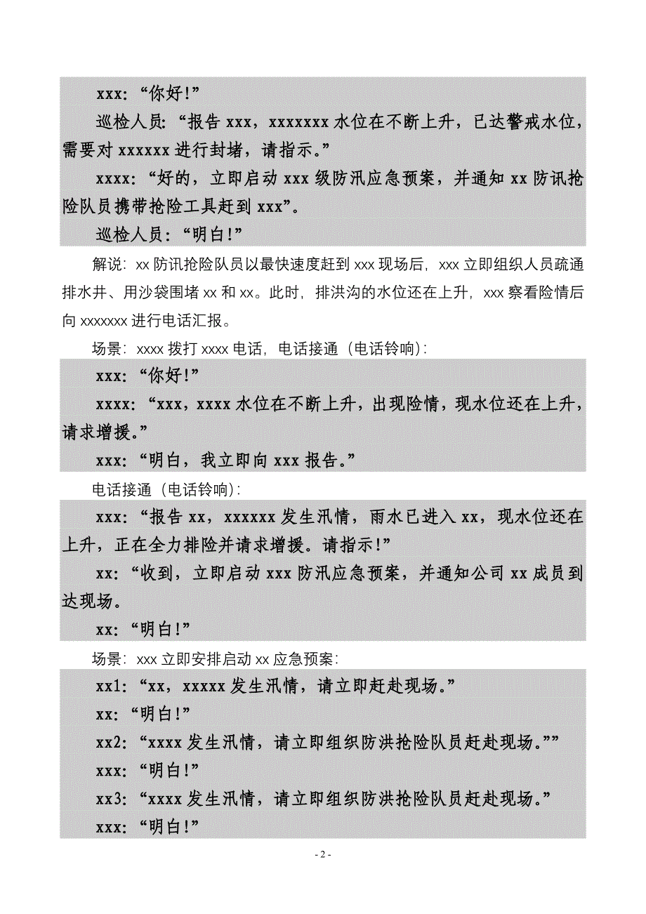 XXXXXX防汛应急演练预案_第3页