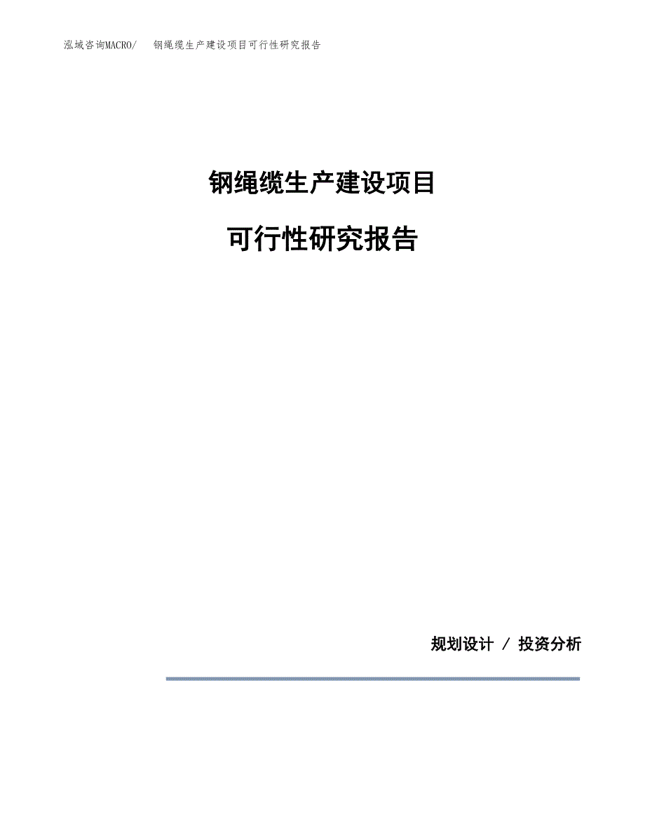 范文钢绳缆生产建设项目可行性研究报告_第1页