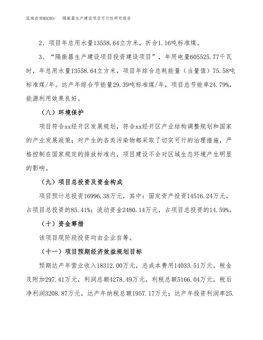 范文隔振器生产建设项目可行性研究报告_第5页