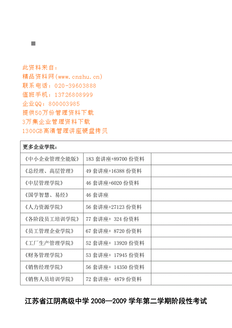 江苏省江阴高级中学初三英语试卷_第2页