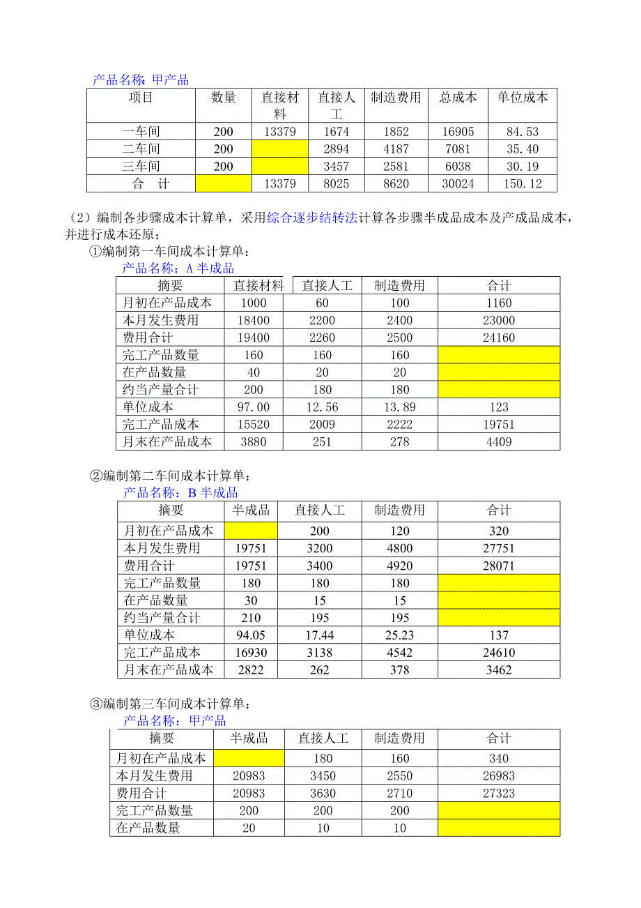 会计学-成本会计实验2报告_第3页