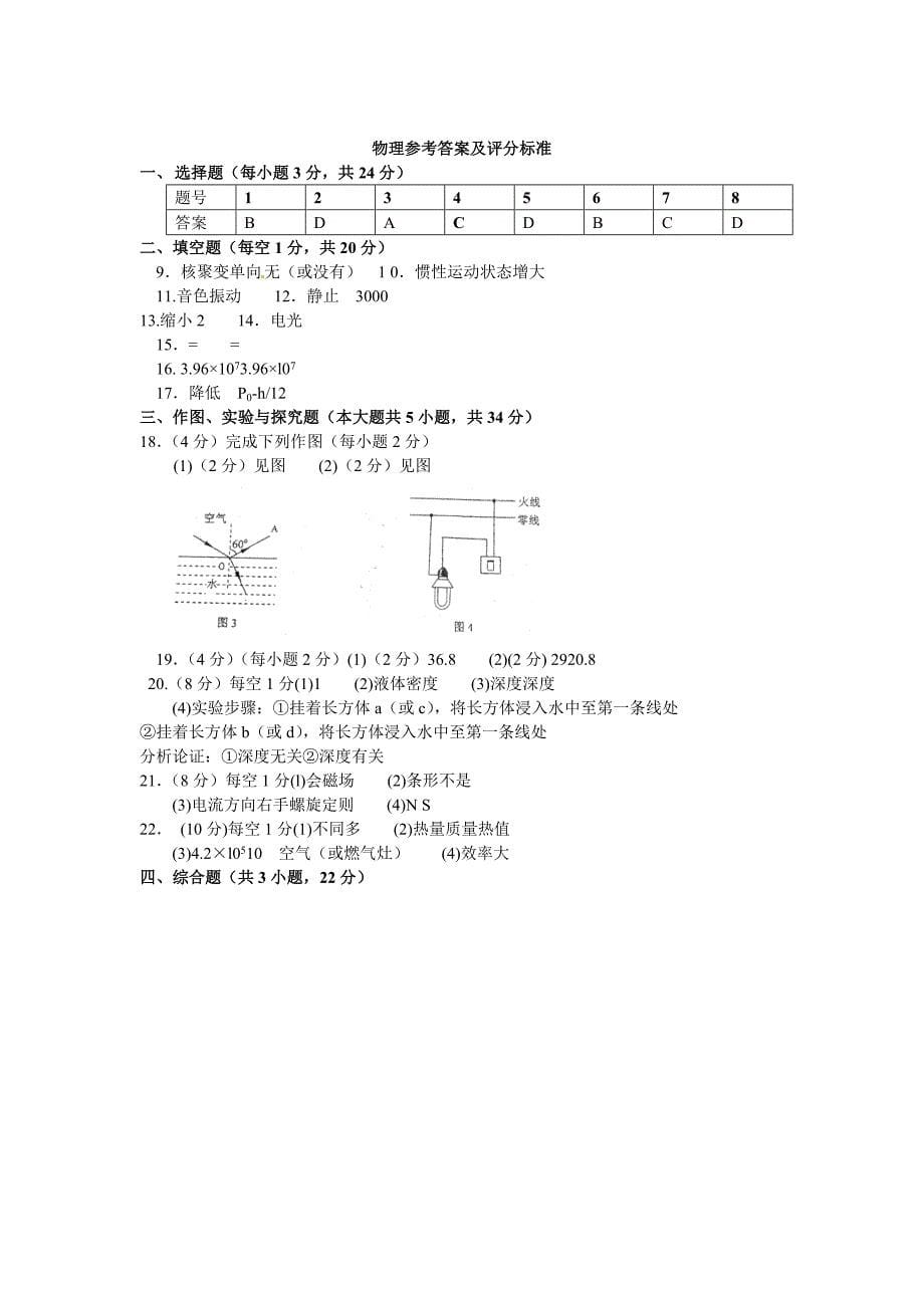 2015年昆明市中考物理试卷_第5页