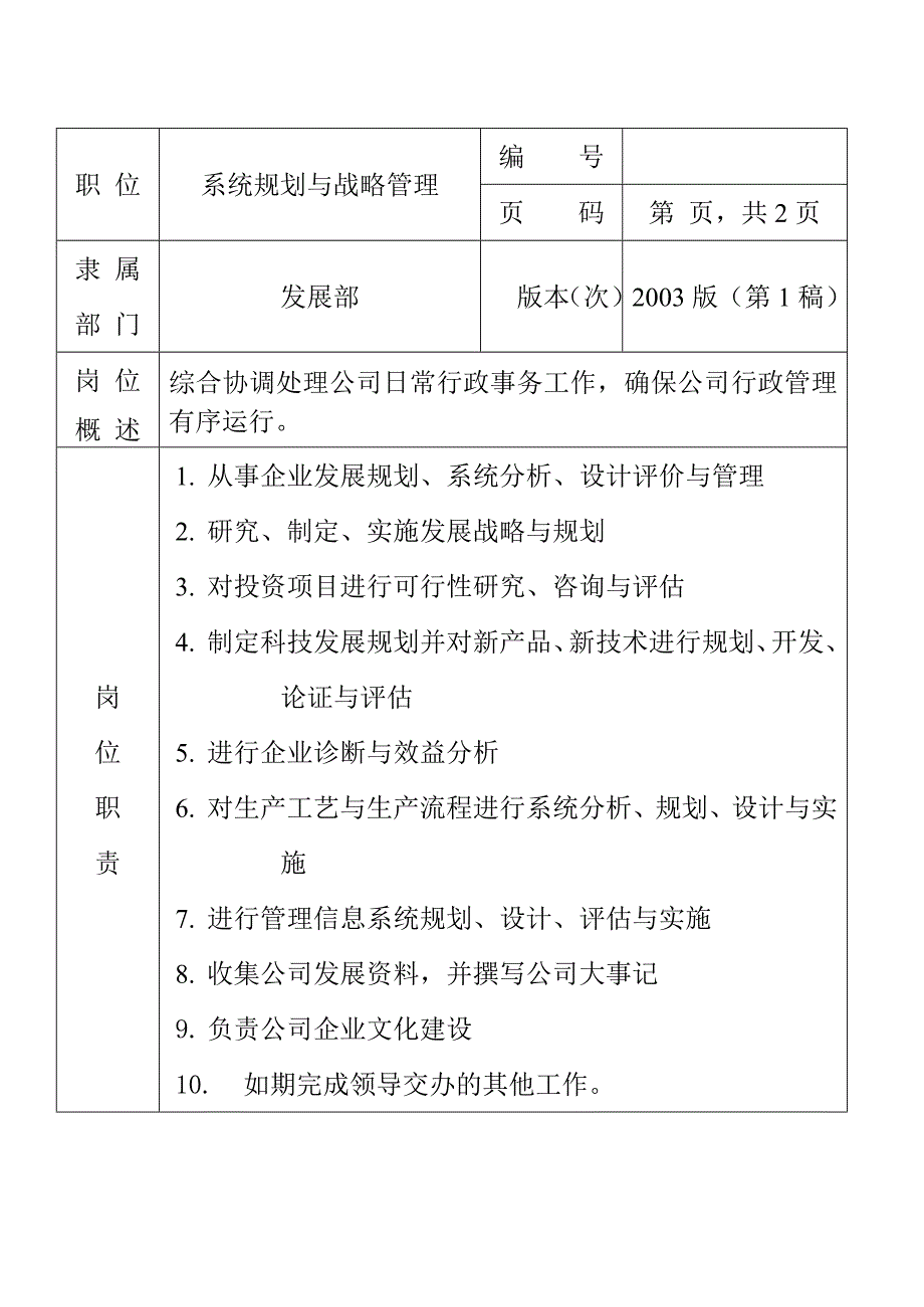 系统规划与战略管理岗位工作职责_第1页