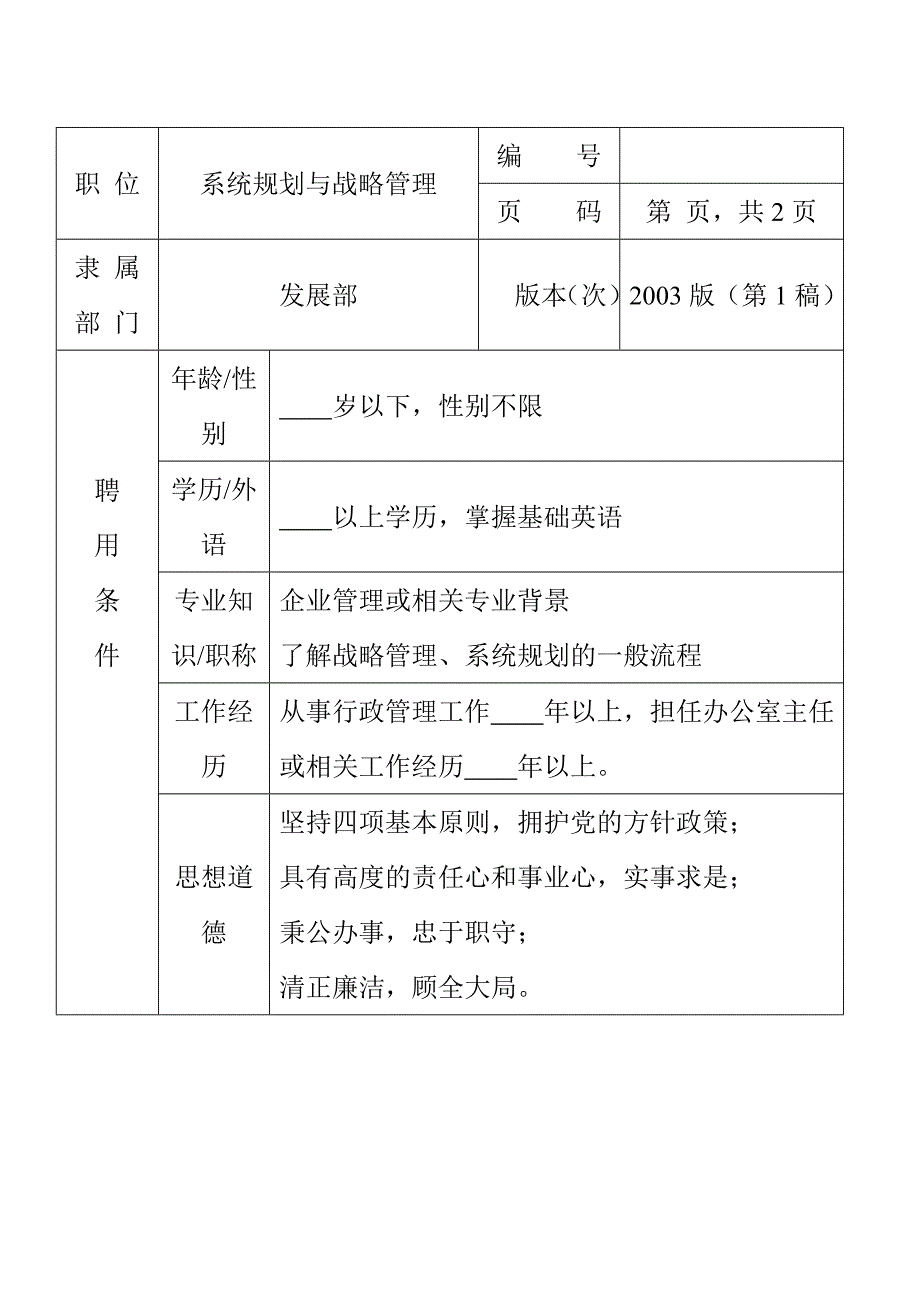 系统规划与战略管理岗位工作职责_第2页